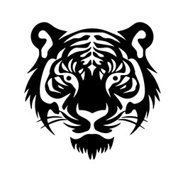 Black and White Tiger Illustration