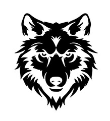 Black and White Wolf Illustration