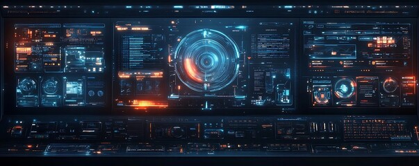 Futuristic Interface Digital HUD Display Illustration