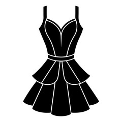 Peplum Dress icon silhouette vector illustration