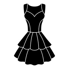 Obraz premium Peplum Dress icon silhouette vector illustration