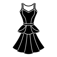 Peplum Dress icon silhouette vector illustration