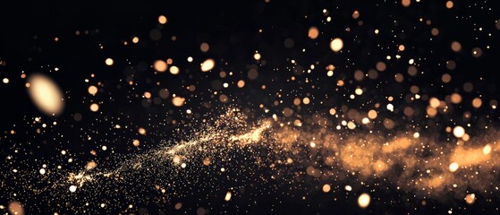 overlay of electric spark dots, on black background, Generative AI 