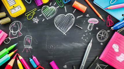 Create a heartfelt copy space background for Teachers' Day, featuring illustrations of teachers in classrooms, educational symbols, and warm colors to celebrate the dedication and impact of educators 