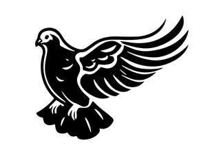 Black and White Dove Illustration