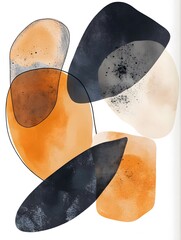 Abstract Hand Painted watercolor wall decor art. Minimal hand painted watercolor wall decor art. Design for wall decoration, wall arts, cover, postcards, brochure.