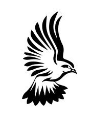 Obraz premium Flying Bird Black and White