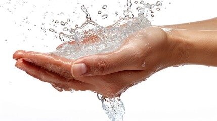Water Splashing in Hands