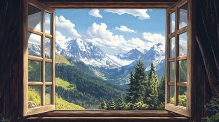 beautiful mountain view from inside the house