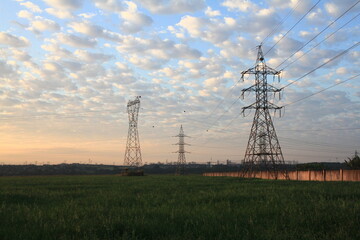power lines in the field