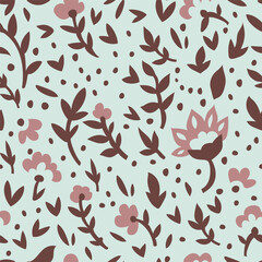 Simple Floral Seamless Pattern vector