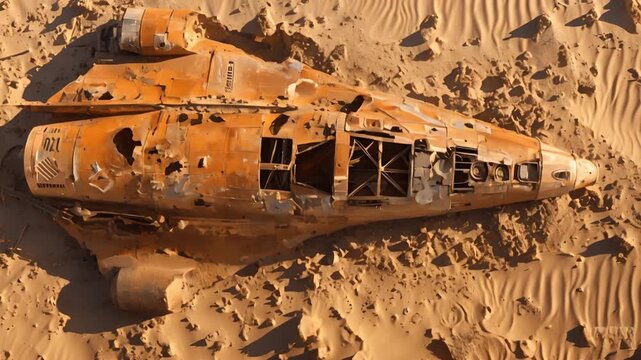 Crash Site A Rusty Spaceship in the Desert