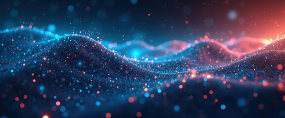 Fototapeta premium Abstract Blue and Red Glittering Background