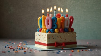 birthday cake with candles