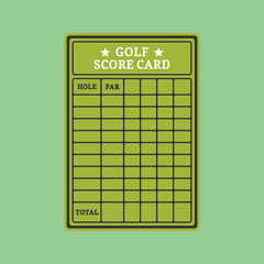 Golf Score Card Illustration