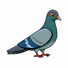 Pigeon isolated on white, Pigeon vector illustration, bird on a branch vector art, Pigeon silhouette, bird vector icon, Pigeon on a branch vector, eps