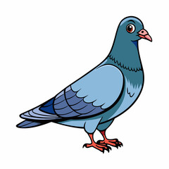 Pigeon isolated on white, Pigeon vector illustration, bird on a branch vector art, Pigeon silhouette, bird vector icon, Pigeon on a branch vector, eps