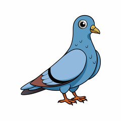 Pigeon isolated on white, Pigeon vector illustration, bird on a branch vector art, Pigeon silhouette, bird vector icon, Pigeon on a branch vector, eps