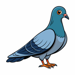 Pigeon isolated on white, Pigeon vector illustration, bird on a branch vector art, Pigeon silhouette, bird vector icon, Pigeon on a branch vector, eps