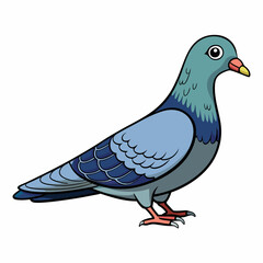 Pigeon isolated on white, Pigeon vector illustration, bird on a branch vector art, Pigeon silhouette, bird vector icon, Pigeon on a branch vector, eps