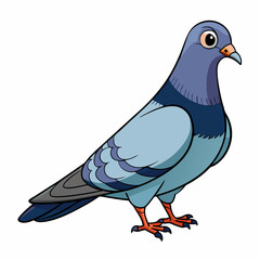 Pigeon isolated on white, Pigeon vector illustration, bird on a branch vector art, Pigeon silhouette, bird vector icon, Pigeon on a branch vector, eps