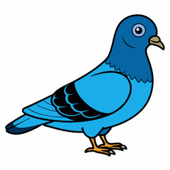 Pigeon isolated on white, Pigeon vector illustration, bird on a branch vector art, Pigeon silhouette, bird vector icon, Pigeon on a branch vector, eps