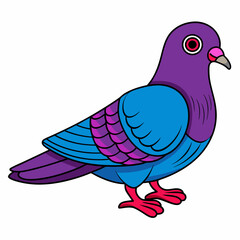 Pigeon isolated on white, Pigeon vector illustration, bird on a branch vector art, Pigeon silhouette, bird vector icon, Pigeon on a branch vector, eps