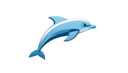 Fototapeta premium Cartoon Dolphin Jumping.