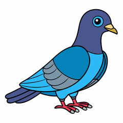 Pigeon isolated on white, Pigeon vector illustration, bird on a branch vector art, Pigeon silhouette, bird vector icon, Pigeon on a branch vector, eps