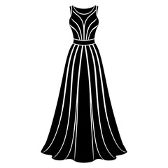 Maxi Dress icon silhouette vector illustration