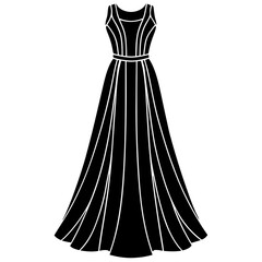 Maxi Dress icon silhouette vector illustration