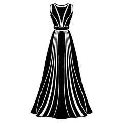 Maxi Dress icon silhouette vector illustration