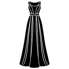 Maxi Dress icon silhouette vector illustration