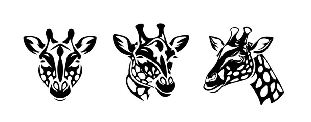 Three Giraffe Heads Tribal vector