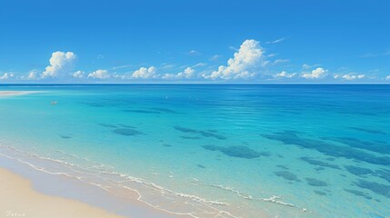 Fototapeta premium 透き通った青い海の風景1