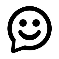 Fototapeta premium Smile emoji with speech bubble Pictogram. Generative ai