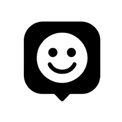 Fototapeta premium Smile emoji with speech bubble Pictogram. Generative ai