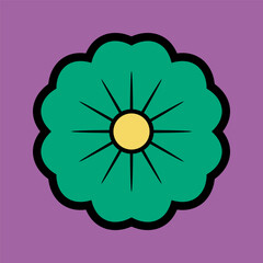 Hippy groovy daisy flowers retro style Illustration