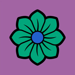 Hippy groovy daisy flowers retro style Illustration