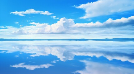 Fototapeta premium 広大な塩湖と青空の風景16