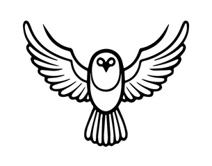 Naklejka premium Stylized Owl in Flight vector