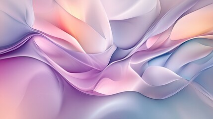 Obraz premium Fluid abstract design with flowing lines and pastel colors, evoking a sense of calm and serenity.