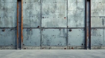 Industrial wall background with exposed concrete and steel elements, perfect for a gritty, urban vibe.