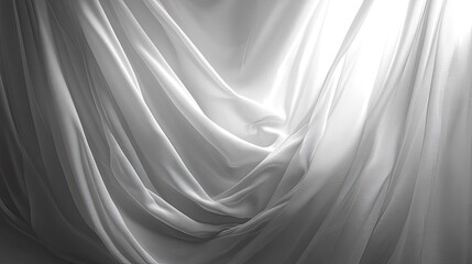 Fototapeta premium Minimalist abstract fabric background with smooth, monochromatic drapes and subtle light and shadow play.