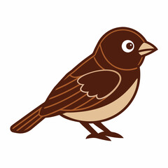 Sparrow isolated on white, sparrow vector illustration, bird on a branch vector art, sparrow silhouette, bird vector icon, sparrow on a branch vector, eps