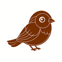 Sparrow isolated on white, sparrow vector illustration, bird on a branch vector art, sparrow silhouette, bird vector icon, sparrow on a branch vector, eps