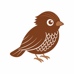 Sparrow isolated on white, sparrow vector illustration, bird on a branch vector art, sparrow silhouette, bird vector icon, sparrow on a branch vector, eps