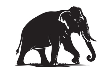 Fototapeta premium vector silhouette of an Elephant on a white background
