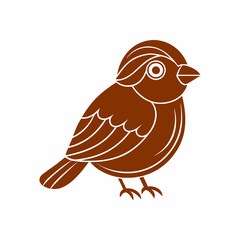 Sparrow isolated on white, sparrow vector illustration, bird on a branch vector art, sparrow silhouette, bird vector icon, sparrow on a branch vector, eps