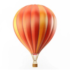Naklejka premium Red and Yellow Hot Air Balloon on White Background